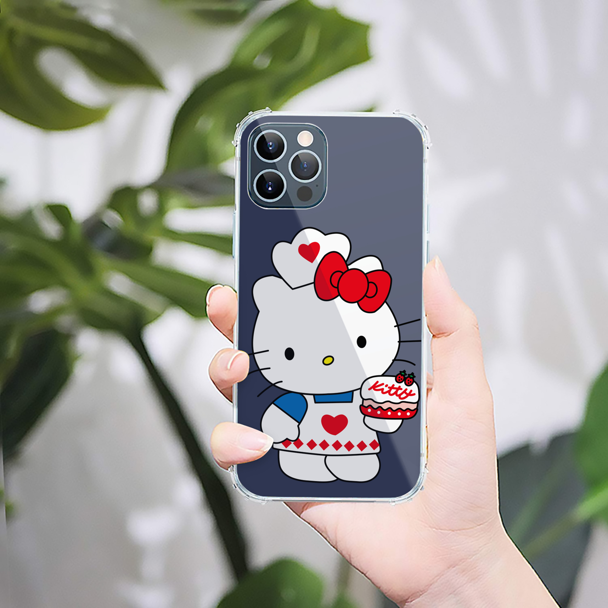 （画像用） Hello Kitty ハローキティ 【iPhone 12シリーズ対応】透明スマホケース（クリアソフトケース）